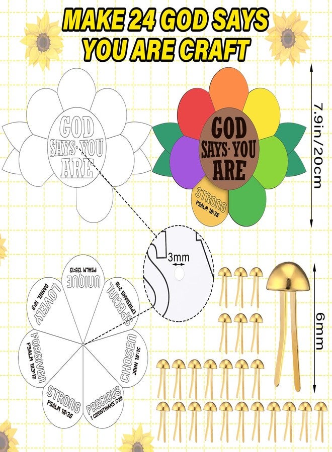Moinchore 24 Sets God Says You are Coloring Wheel Bible Craft Affirmation Scripture Coloring Wheel 7 Biblical Truths Corresponding Bible Verses Religious Activity for Home Supplies Sunday School - Image 4
